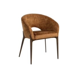 Richmond Interiors Eetkamerstoel Kenzi - Chenille Cognac Fusion
