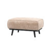 Woood Statement Hocker - Chenille Velvet Naturel