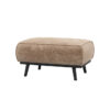 Woood Statement Hocker - Chenille Velvet Taupe