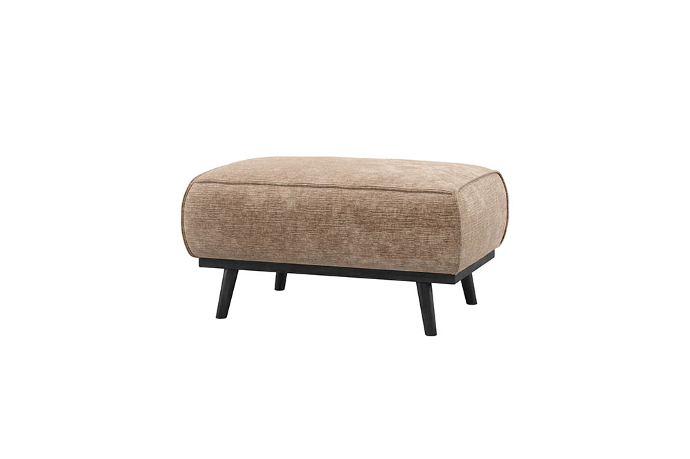 Woood Statement Hocker - Chenille Velvet Taupe