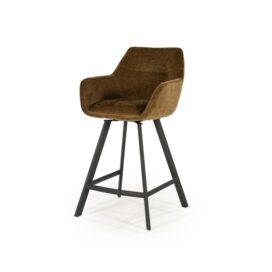 By-Boo Draaibare Barkruk Bliss Met Armleuning - Mustard (Zithoogte 69cm)