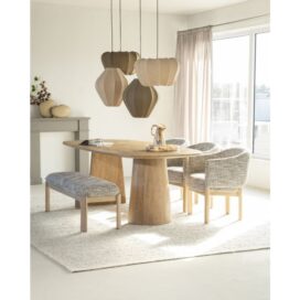 Alternative view of Eleonora Eetkamerbank Lottie - Stof Nori Eikenhout Taupe 143cm