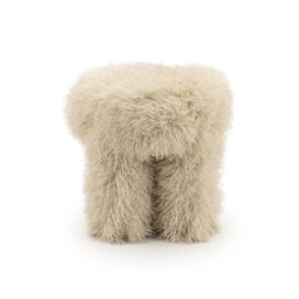 By-Boo Poef Krukje Doodly - Beige 40cm