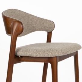 Alternative view of Dutchbone Counterstoel Babington - Walnoot Gestoffeerde Zitting (Zithoogte 65cm)