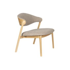 Dutchbone Lounge Chair Fauteuil Babington – Natural Gestoffeerde Zitting