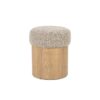 Eleonora Poef George - Boucle Taupe Flou 39cm
