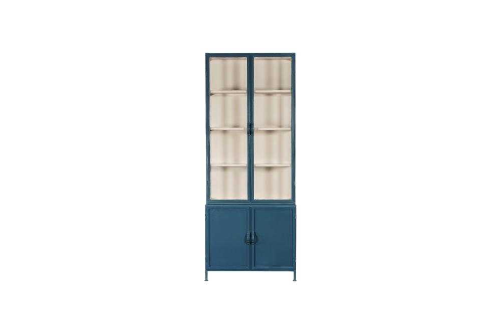 New Routz Vitrinekast Metaal Detroit 4-Deurs - Deep Blue 240x95cm - Afbeelding 2