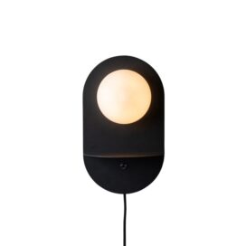 it’s about RoMi Wandlamp Tokyo USB - Met Plankje Zwart 34cm