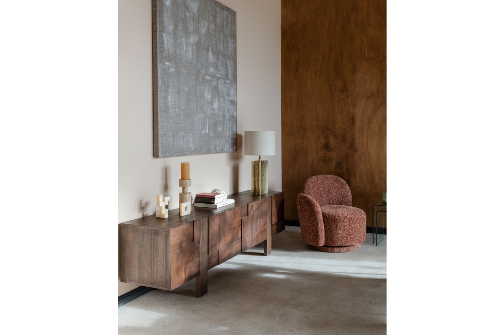 Dutchbone Dressoir Bruneau - Acaciahout Walnoot 188cm - Afbeelding 2