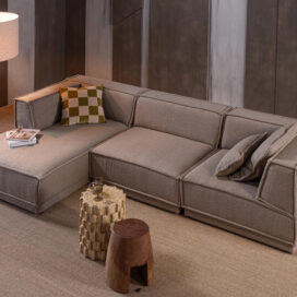 Alternative view of Woood Manu Chaise Longue Bank Links - Teddy Taupe 286cm