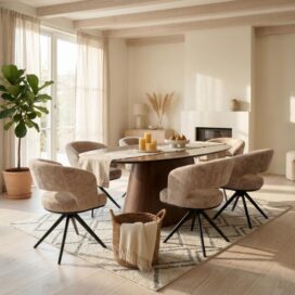 Alternative view of Pole to Pole Eetkamerstoel Avena - Zwart Cream