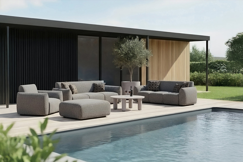 Richmond Interiors Outdoor Bank Dawson - Greige Alpine Stone 240cm - Afbeelding 2