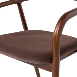 Alternative view of Woood Bran Eetkamerstoel - Beukenhout Velvet Bruin