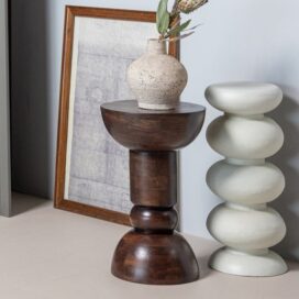 Alternative view of Woood Emel Bijzettafel - Mangohout Donkerbruin 63x40cm