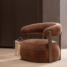 Alternative view of Woood Foon Fauteuil - 3D Structuurstof Bruin