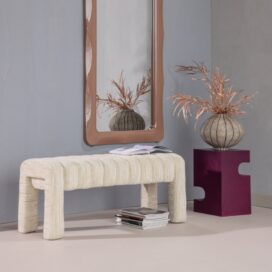 Alternative view of Woood Frex Gestoffeerd Bankje - Boucle Naturel 110cm