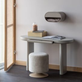 Alternative view of Woood Islen Poef Draaibaar - Boucle Beige 47x39cm