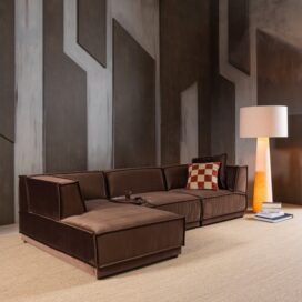 Alternative view of Woood Manu Chaise Longue Bank Links - Velvet Bruin 286cm