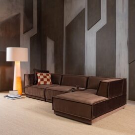 Alternative view of Woood Manu Chaise Longue Bank Rechts - Velvet Bruin 286cm