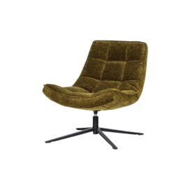 Woood Maudi Draaifauteuil - Chenille Structuur Stof Groen