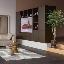 Alternative view of Woood Meggy TV-Wandkast – Grenen Middenbruin 215x160cm