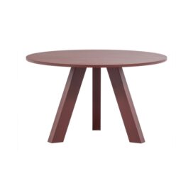 Woood Rhonda Ronde Eettafel - Eiken Bordeauxrood Burgundy 129cm