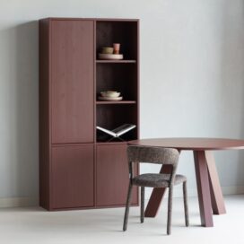 Alternative view of Woood Rhonda Ronde Eettafel - Eiken Bordeauxrood Burgundy 129cm