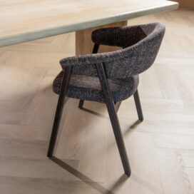 Alternative view of Woood Tunar Eetkamerstoel - Eikenhout Fling Stof Donkerbruin