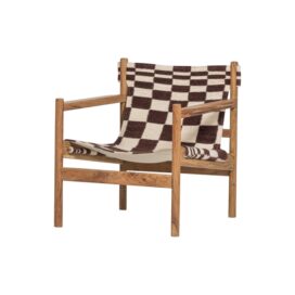 Woood Zano Fauteuil met Kelim Zitting - Acaciahout Bruin Naturel