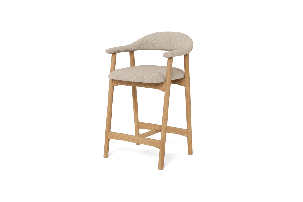Hip District Counterstoel Jutlande - Rubberhout Naturel Beige (Zithoogte 64cm)