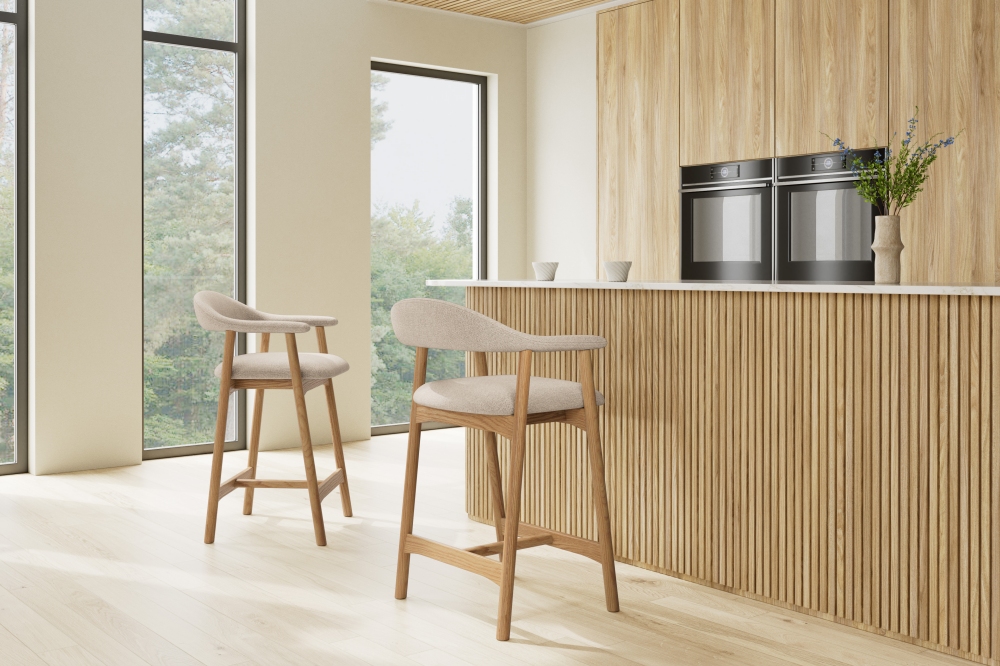 Hip District Counterstoel Jutlande - Rubberhout Naturel Beige (Zithoogte 64cm) - Afbeelding 2