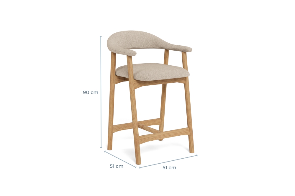Hip District Counterstoel Jutlande - Rubberhout Naturel Beige (Zithoogte 64cm) - Afbeelding 13