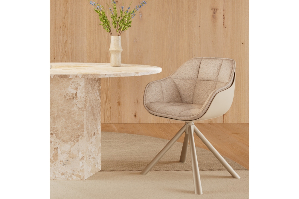 Hip District Eetkamerstoel Nissa - Draaibaar Beige - Afbeelding 2