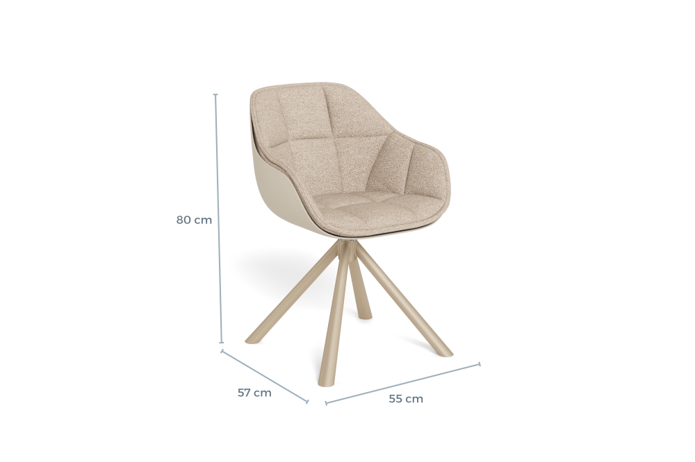 Hip District Eetkamerstoel Nissa - Draaibaar Beige - Afbeelding 14