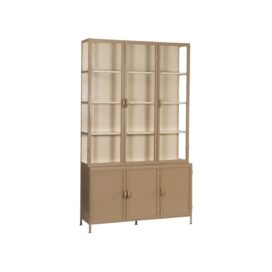 New Routz Vitrinekast Metaal Detroit 6-Deurs - Cappuccino 240x142cm