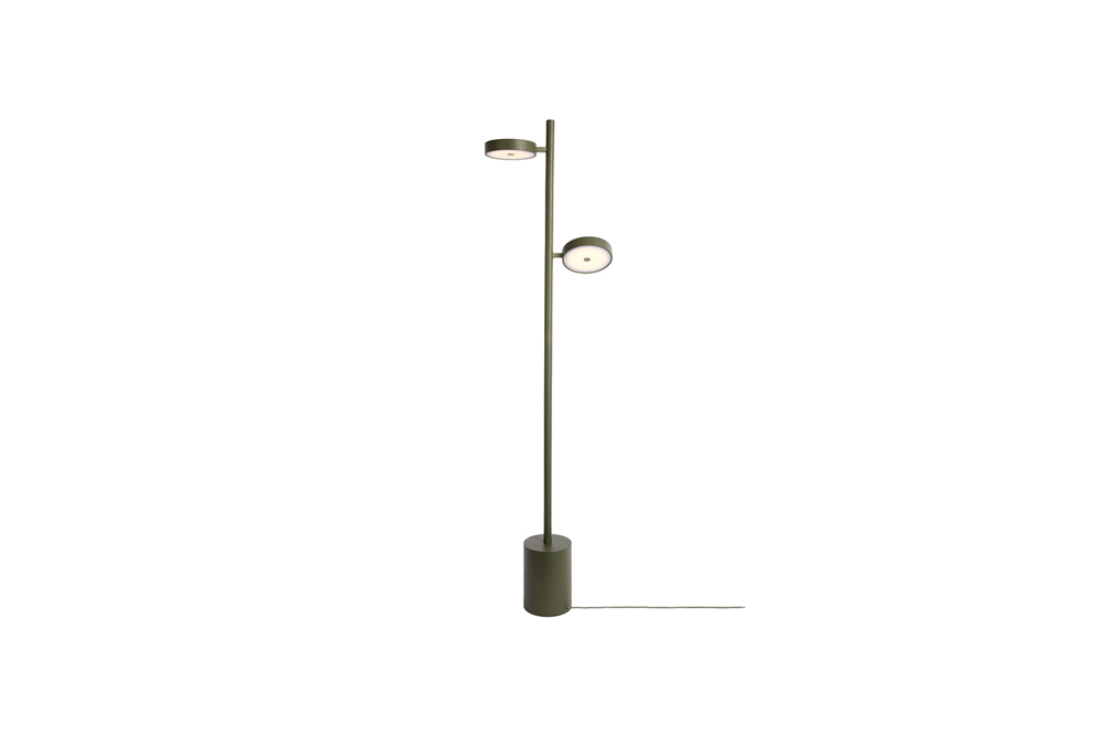 Good&Mojo Vloerlamp Okinawa - 2 Lamp Groen Essenhout 146cm