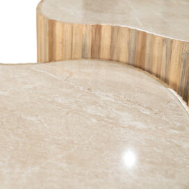 Alternative view of By-Boo Organische Salontafel Nice - Naturel Keramiek Teakhout (Set van 2)