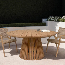 Alternative view of Livingfurn Ronde Outdoor Tuintafel Cindo - Teakhout 120cm