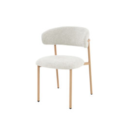 Livingfurn Eetkamerstoel Micah - Stof Metaal Hush Oak