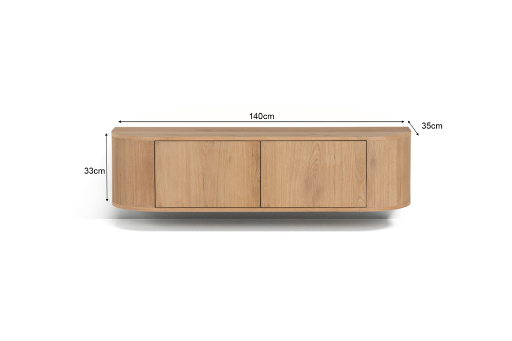 Livingfurn Zwevend TV-Meubel Novero - Eiken Naturel 140cm - Afbeelding 8