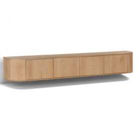 Livingfurn Zwevend TV-Meubel Novero - Eiken Naturel 220cm