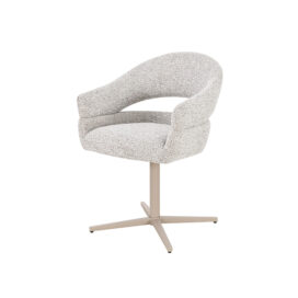 Livingfurn Eetkamerstoel Jade - Geweven Stof Beige Draaibaar