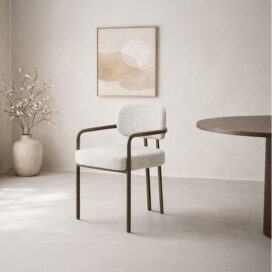 Alternative view of Livingfurn Eetkamerstoel Milan - Geweven Stof Beige