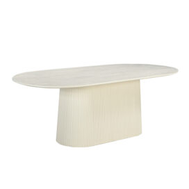 Livingfurn Ovale Eettafel Patrice - Mangohout Beige 180x90cm