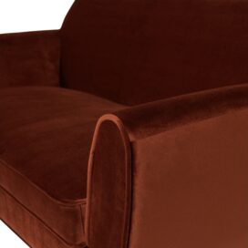 Alternative view of Woood Mini Bankje Rocco 2-Zits - Fluweel Roestbruin 150cm