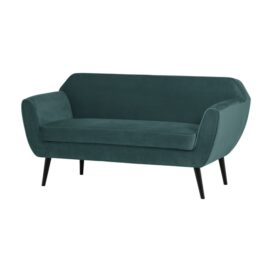 Woood Mini Bankje Rocco 2-Zits - Fluweel Groenblauw 150cm