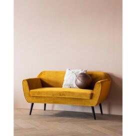 Alternative view of Woood Mini Bankje Rocco 2-Zits - Fluweel Oker Geel 150cm