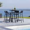 Pactor Home Mexico Outdoor Bar Set - 4 Krukken en Bartafel 95x65cm Acaciahout Zwart