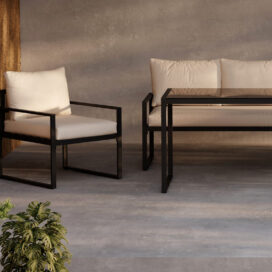 Alternative view of Pactor Home Catania Outdoor Sofa Set - Bank, 2 Stoelen en Salontafel Zwart Beige