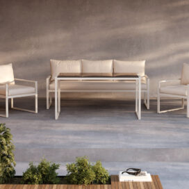 Pactor Home Catania Outdoor Sofa Set - Bank, 2 Stoelen en Salontafel Beige